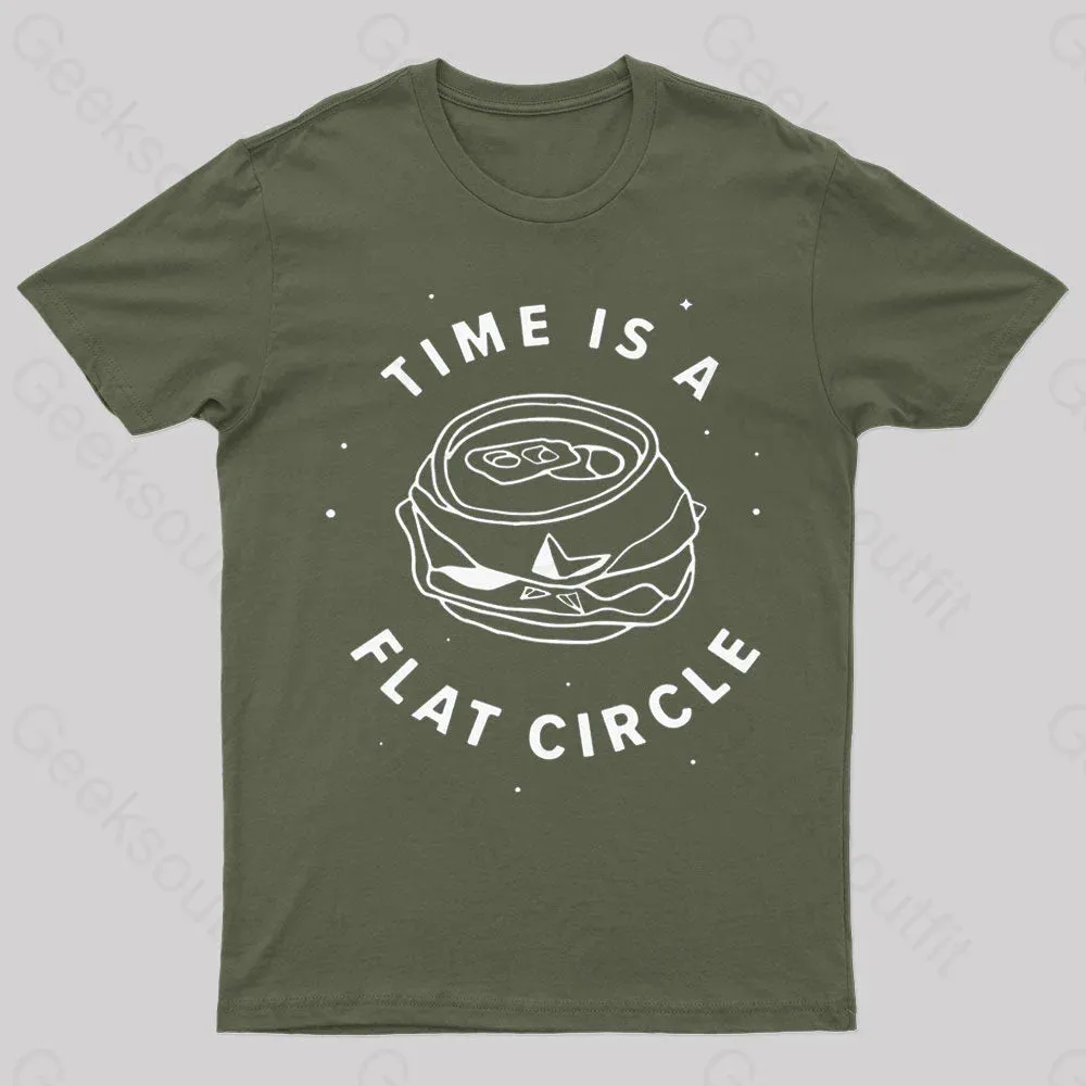 Time Is A Flat Circle Nerd T-Shirt - Image 2