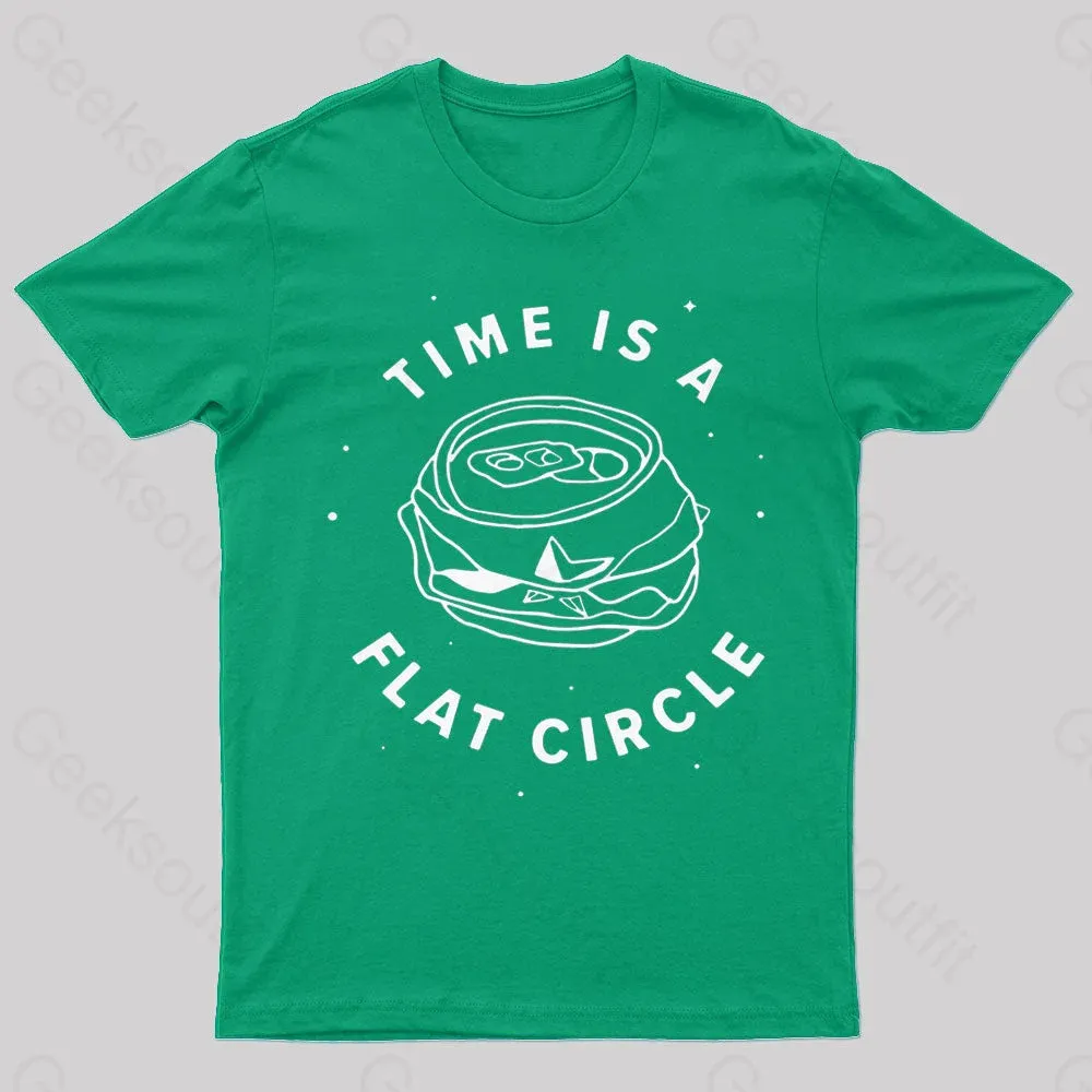 Time Is A Flat Circle Nerd T-Shirt - Image 4