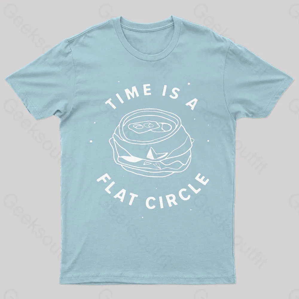 Time Is A Flat Circle Nerd T-Shirt - Image 8