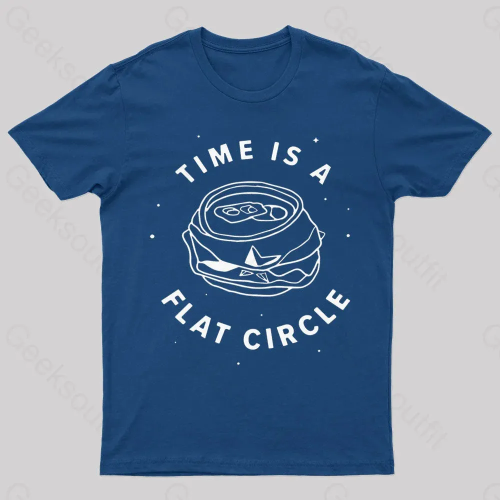 Time Is A Flat Circle Nerd T-Shirt - Image 3
