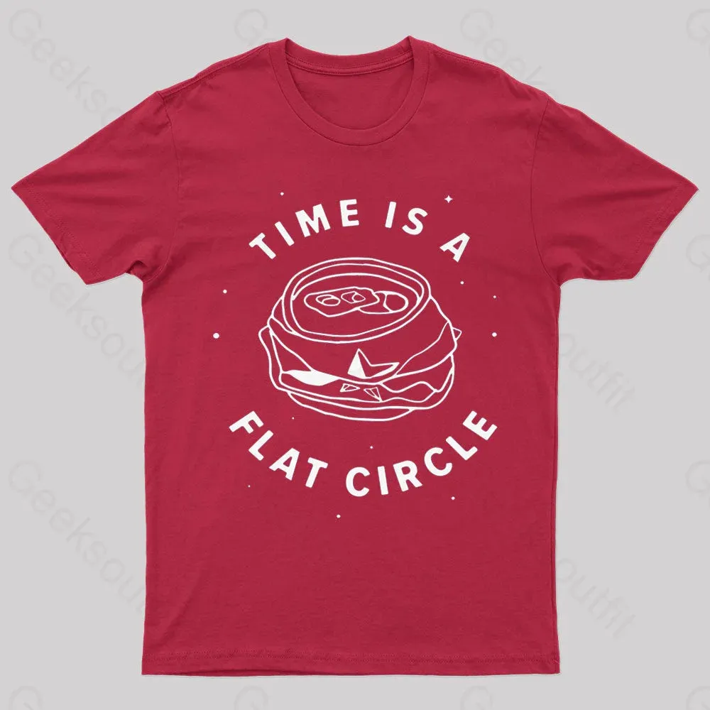 Time Is A Flat Circle Nerd T-Shirt - Image 5