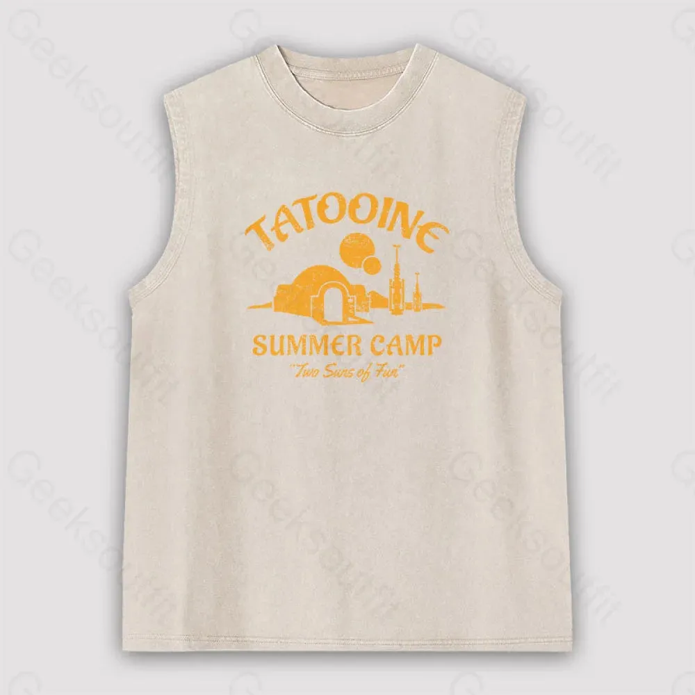 Two Suns of Fun Unisex Washed Tank - Image 5