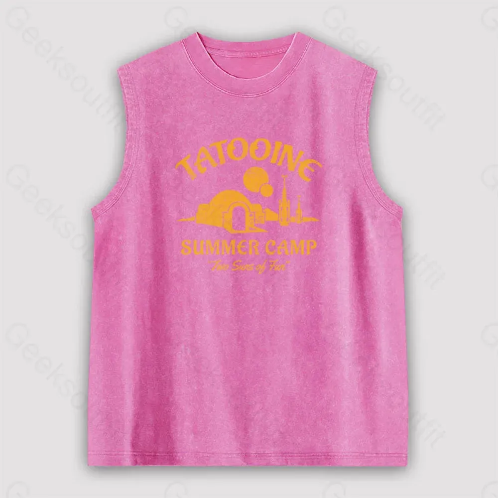 Two Suns of Fun Unisex Washed Tank - Image 4