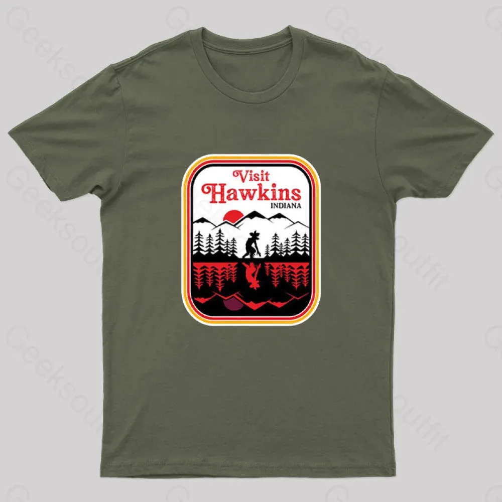 Alternative view of Visit Hawkins Indiana Nerd T-Shirt