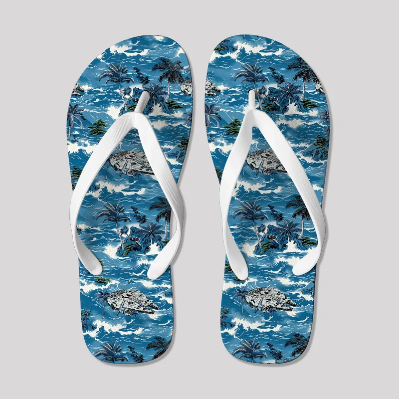 Hawaii Space Ship Geek Flip Flops