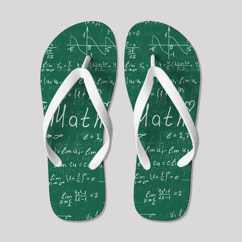 Love Math Geek Flip Flops