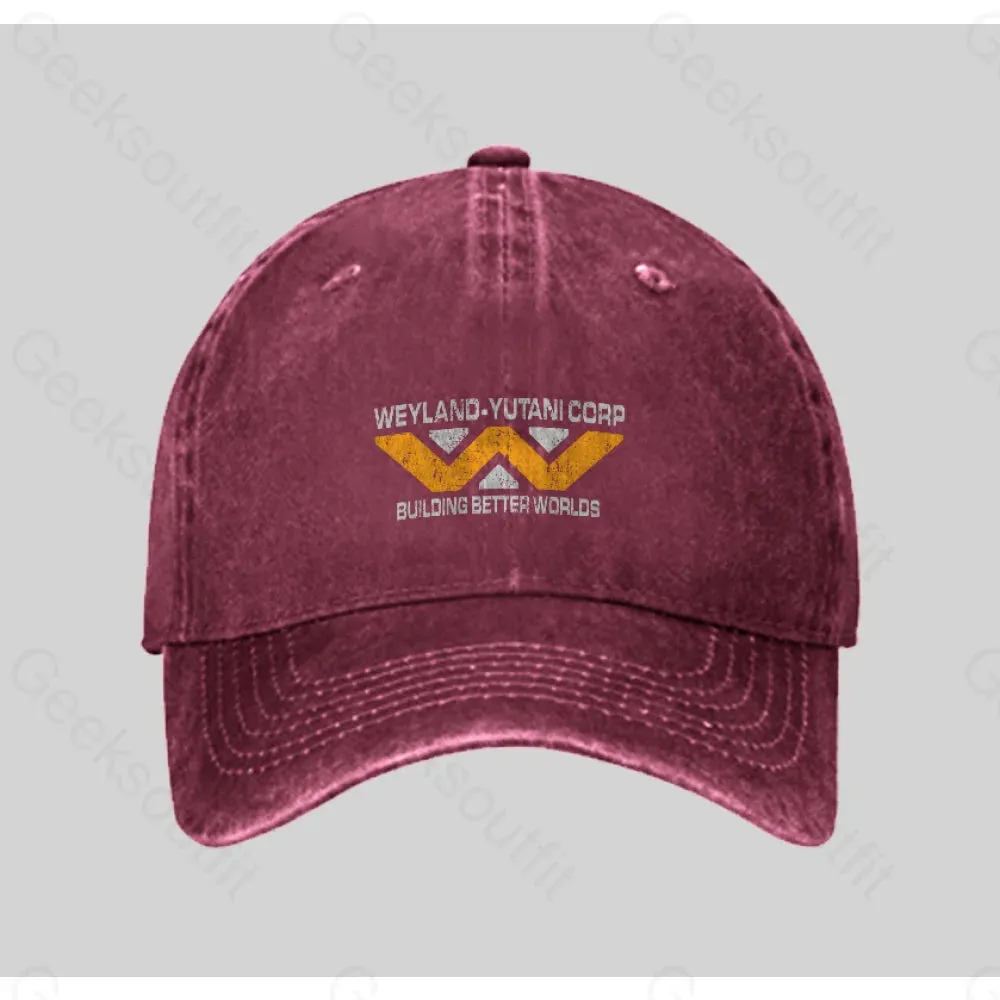 Weyland yutani Corp Washed Vintage Baseball Cap - Image 4