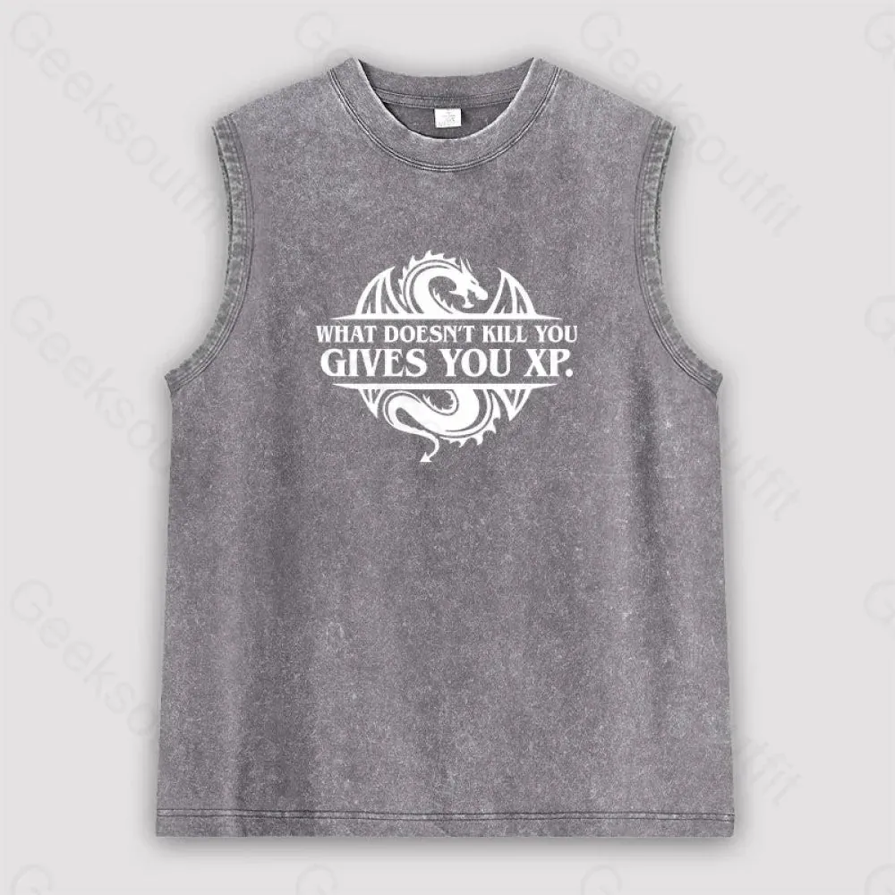 What Doesnt Kill You Give You Experience Unisex Washed Tank - Image 2