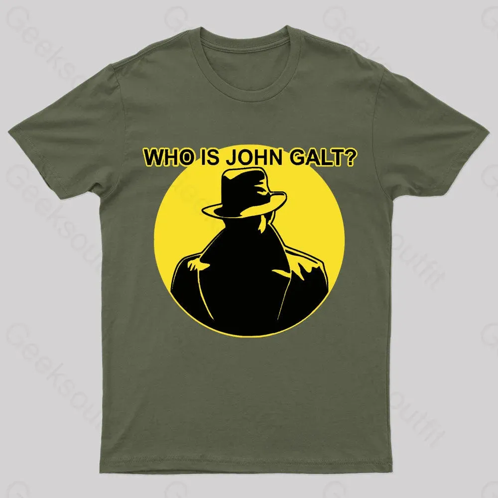 Alternative view of Who Is John Galt Geek T-Shirt