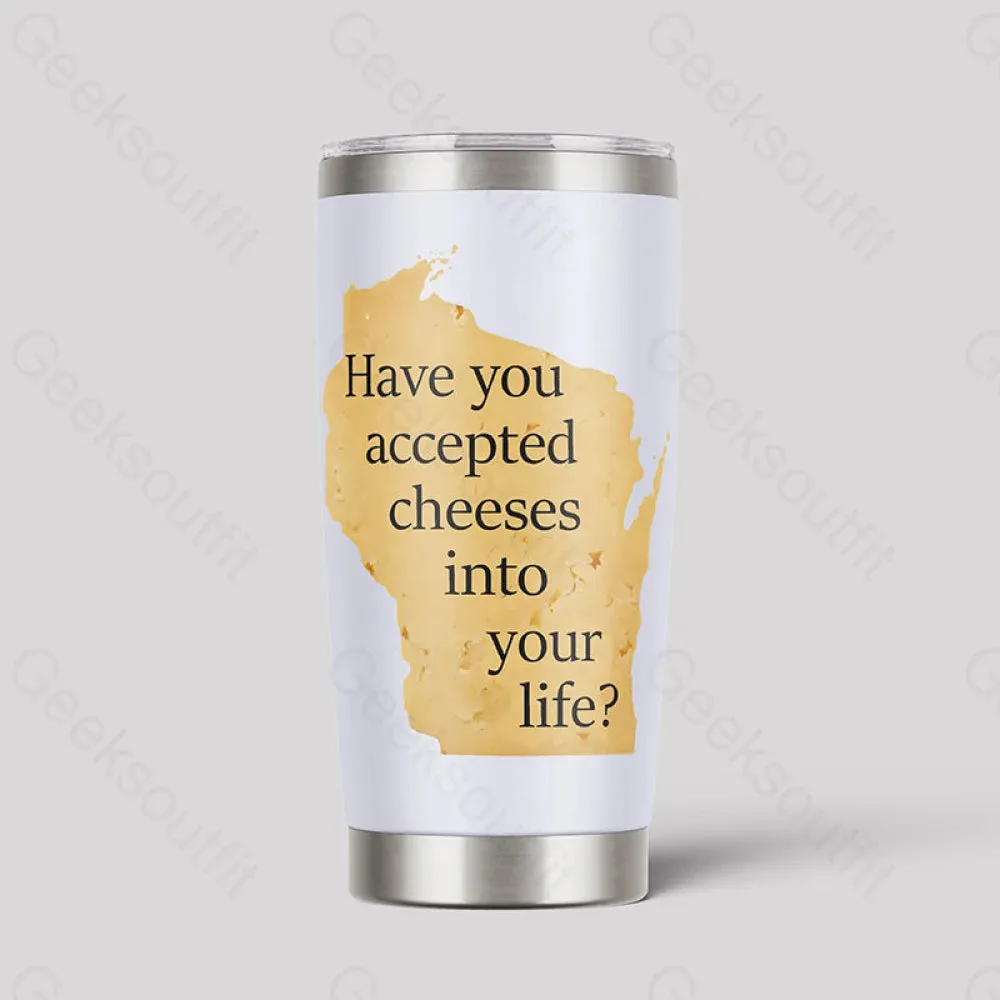 Alternative view of Wisconsin Cheese Pun Geeks Tumbler