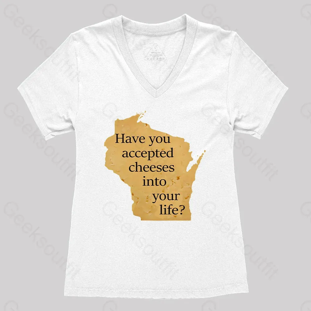 Wisconsin Cheese Pun Women's V-Neck T-shirt - Image 3