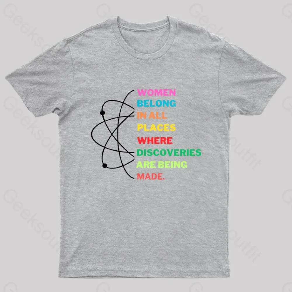Women Belong in Science Nerd T-Shirt - Image 7