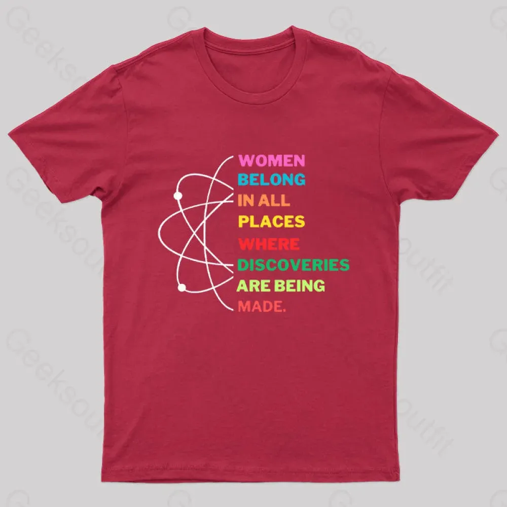 Women Belong in Science Nerd T-Shirt - Image 4