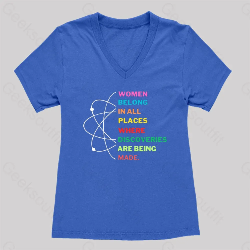 Women Belong in Science Women's V-Neck T-shirt - Image 2