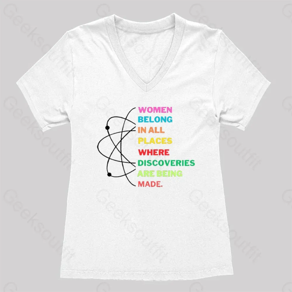 Women Belong in Science Women's V-Neck T-shirt - Image 4