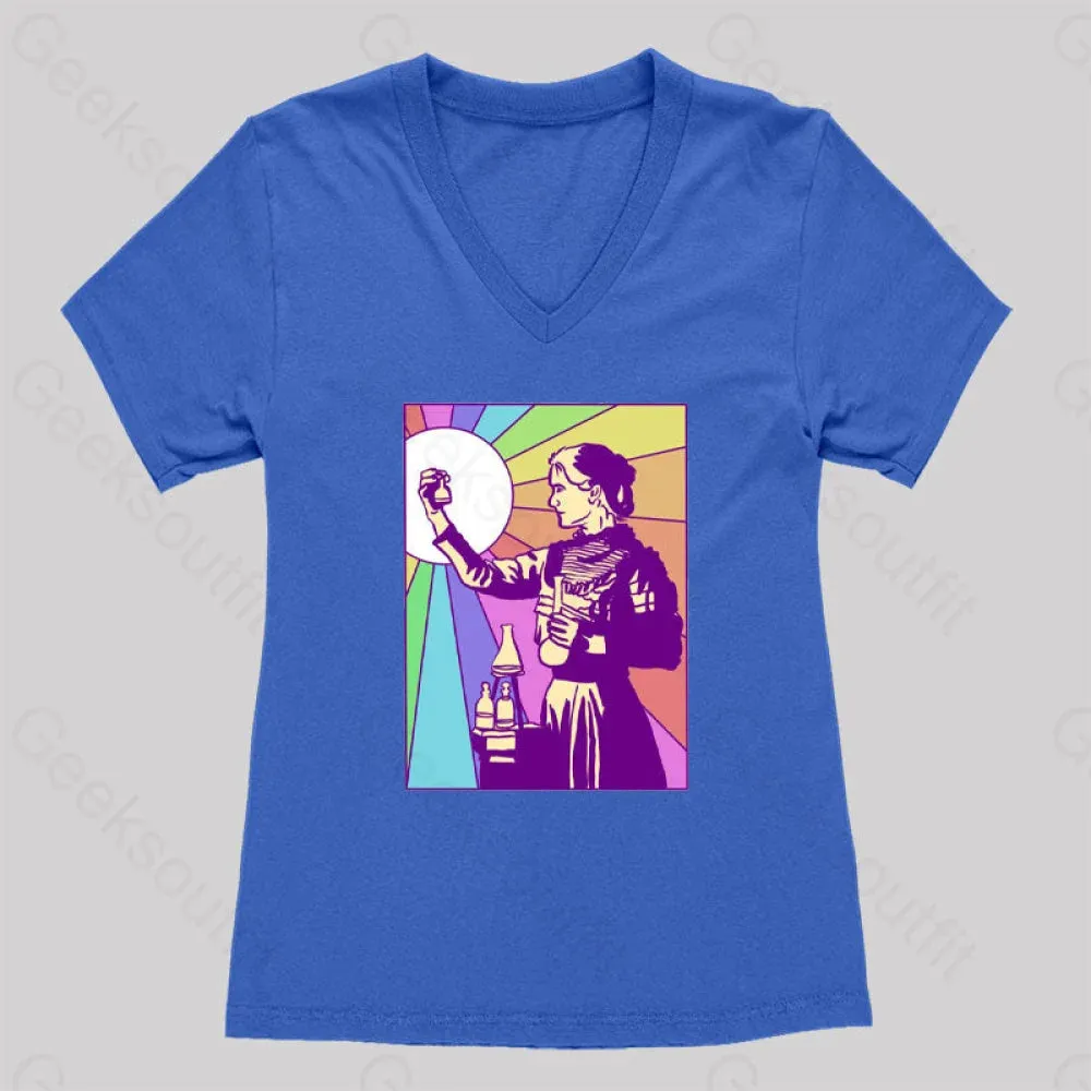 Women of Science Marie Curie Women's V-Neck T-shirt - Image 2
