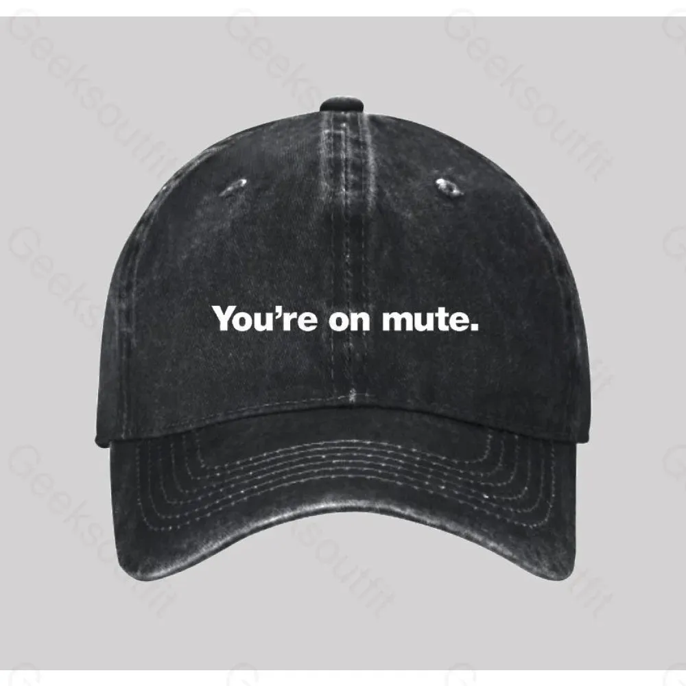 Alternative view of You're on mute Washed Vintage Baseball Cap