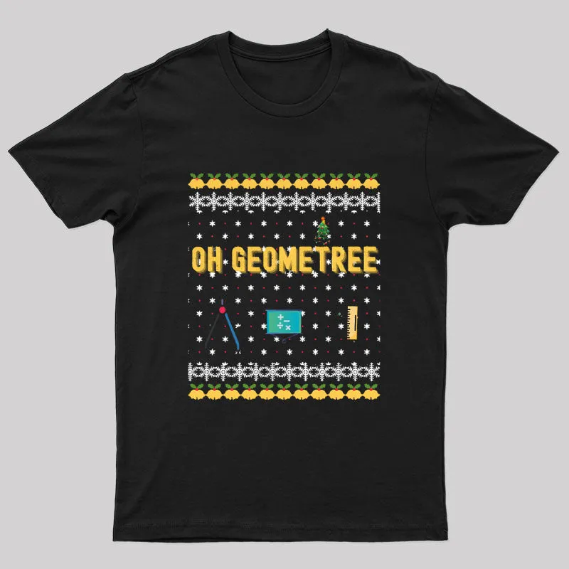 Geometry Christmas Tree Funny Math T-Shirt - Image 2